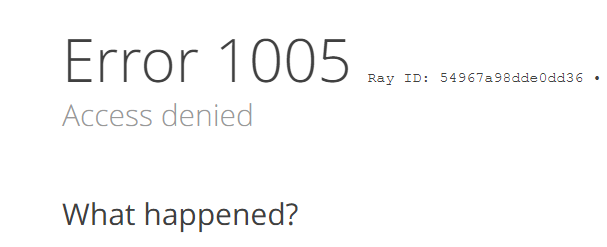 Cloudflare Error 1005是什么错误？Access denied